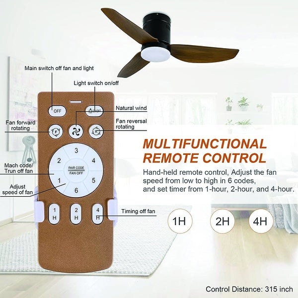 Topcraft 40 Inches Ceiling Fan with LED Light and Remote Control - Brown Shopping - The Best Deals on Ceiling Fans | 41086011