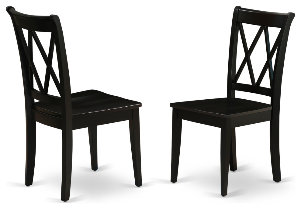 Set of 2 Chairs Clarksville Double X Back Chairs  Black Finish   Transitional   Dining Chairs   by Kolibri Decor  Houzz