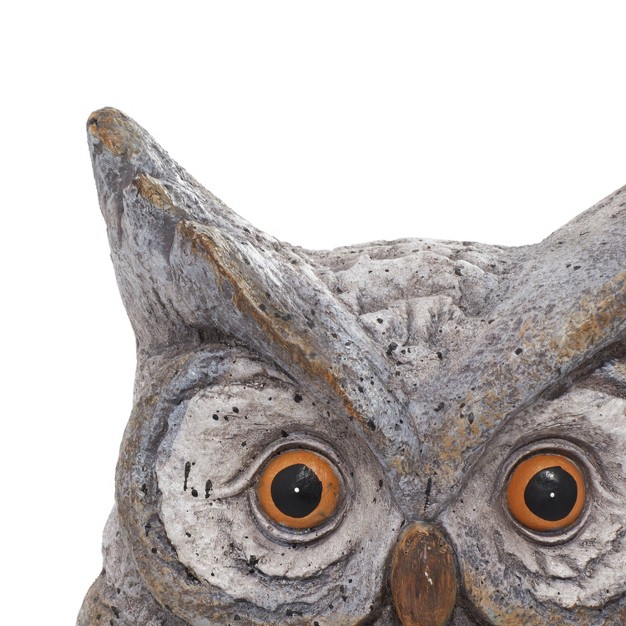 X 9 quot Magnesium Oxide Country Owl Garden Sculpture Gray Olivia amp May