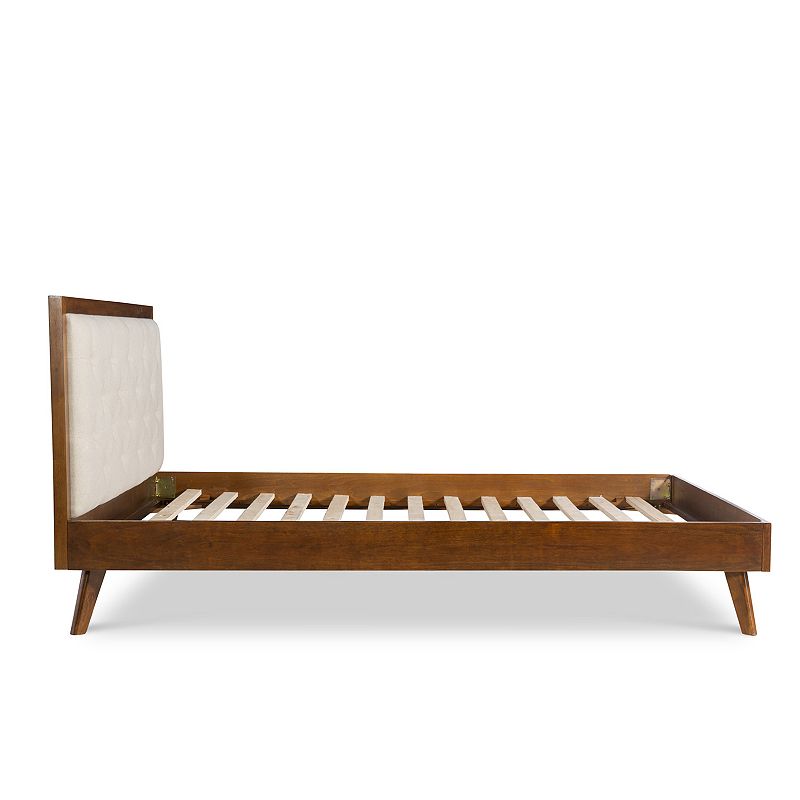 Linon Reid Mid-Century Modern Platform Queen Bed