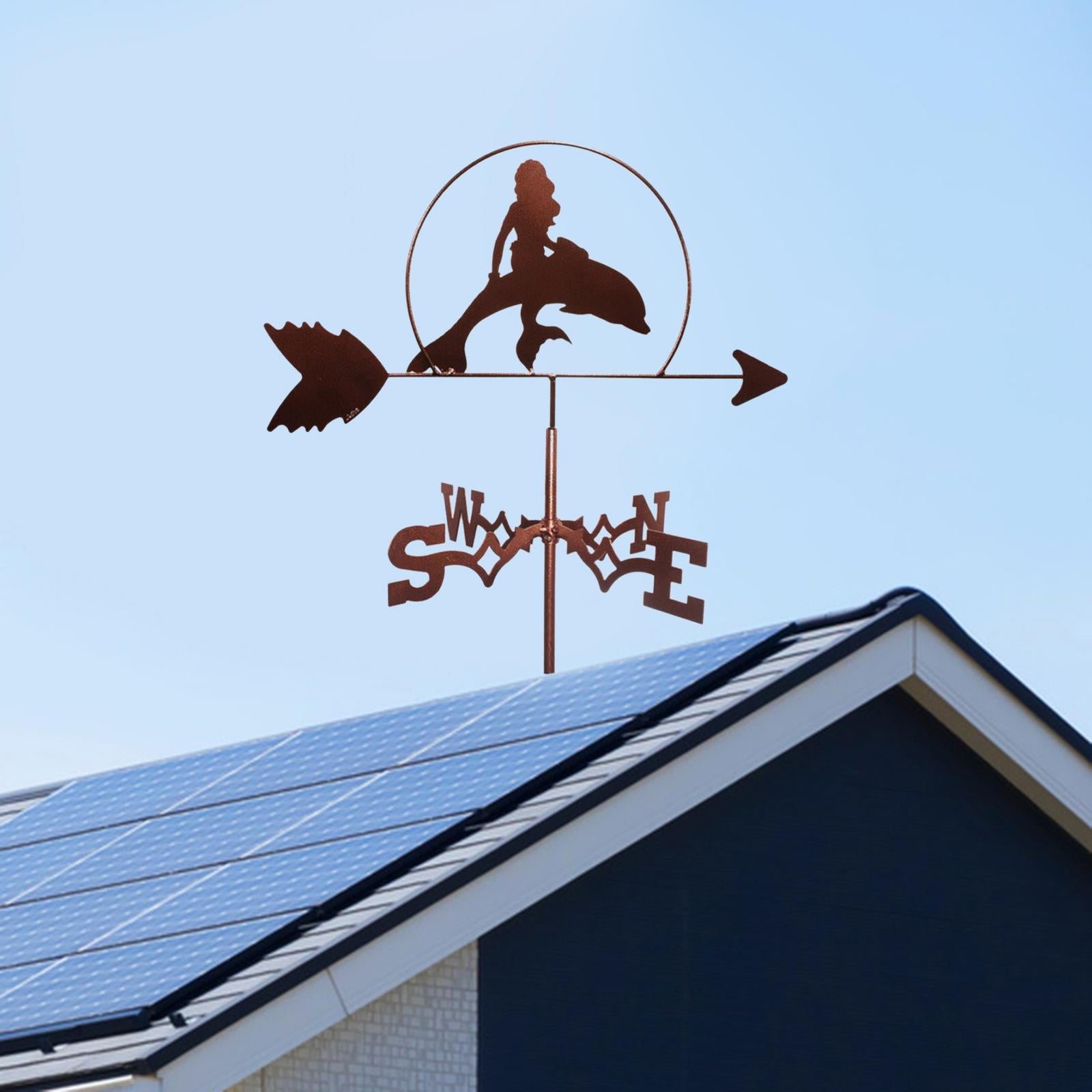 Mermaid Stainless Steel Weather Vane， Farm Retro Durable Scene Garden Weather Vane Garden Yard easy to use and Install