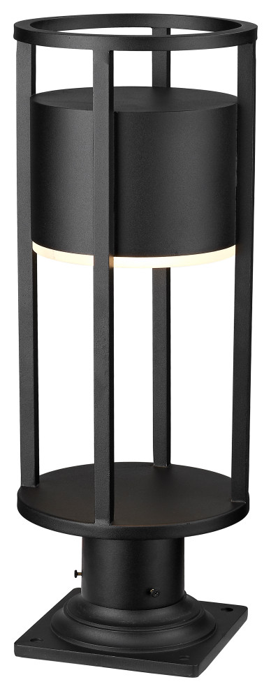 Luca 1 Light Outdoor Pier Mounted Fixture Lighting  Black   Transitional   Deck Lighting   by Ownax  Houzz