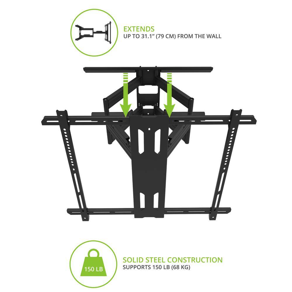 KANTO Full Motion TV Wall Mount with 31 in. Extension for 42 in. - 100 in. TVs UL Certified PDX700