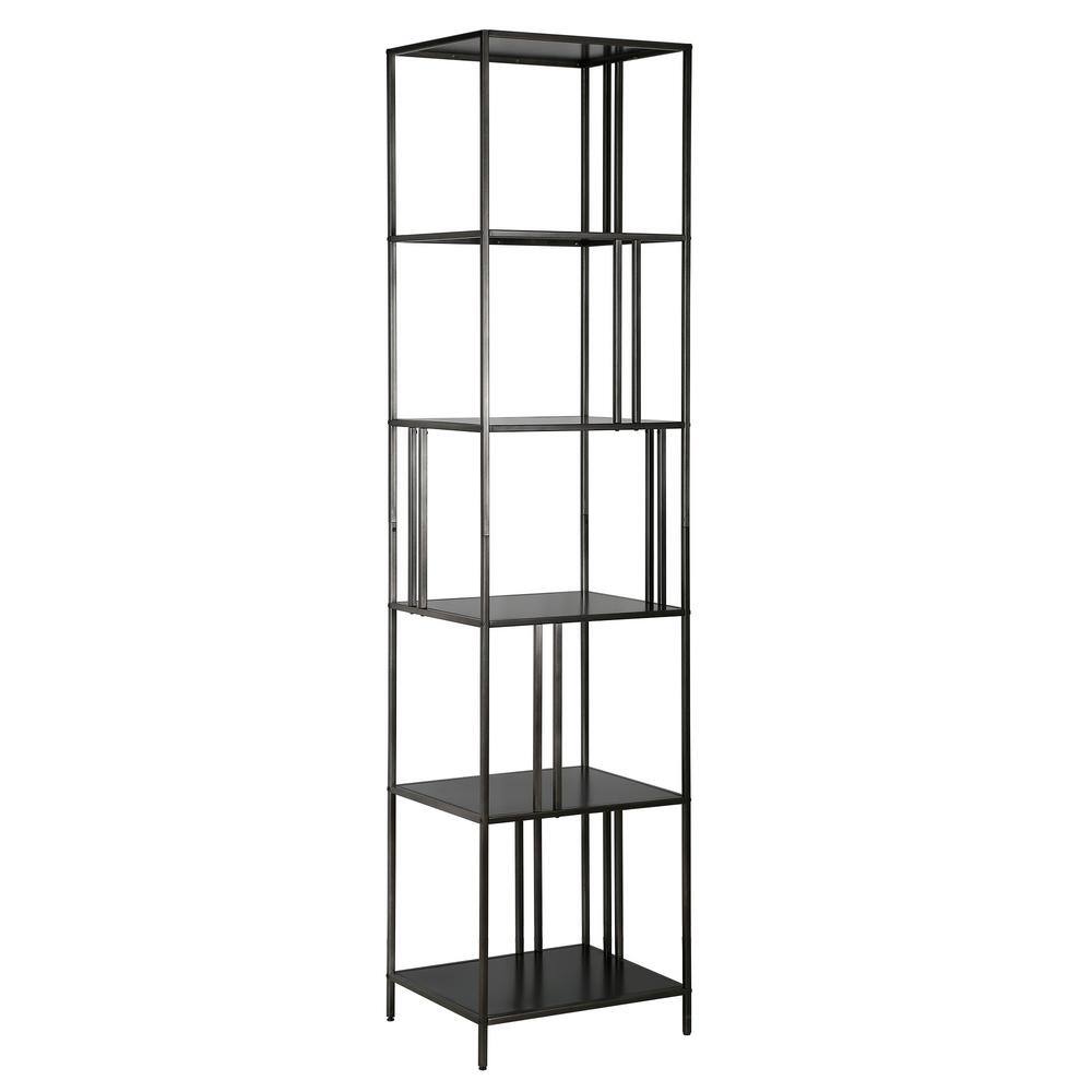 MeyerCross Ernest 76 in. Gunmetal Gray 5-Shelf Standard Bookcase BK0996