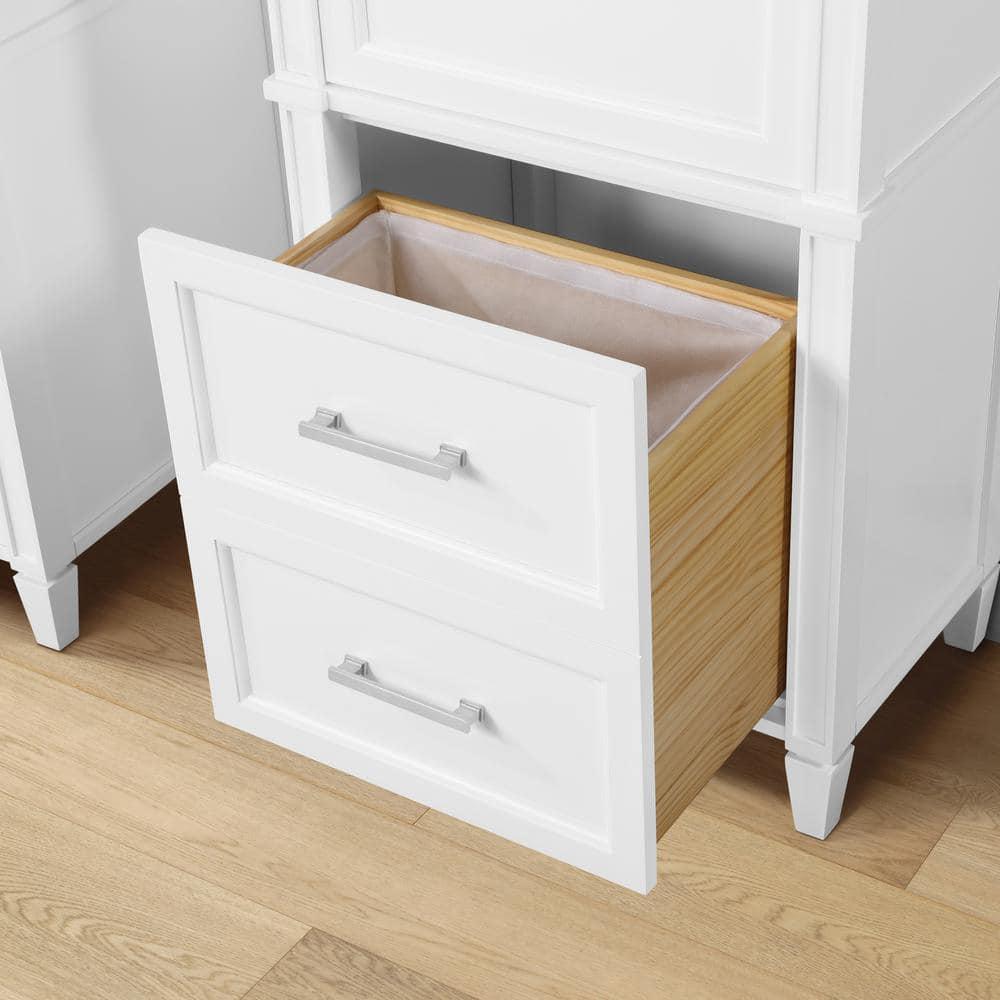 Home Decorators Collection Caville 24 in W x 16 in D x 60 in H White Linen Cabinet