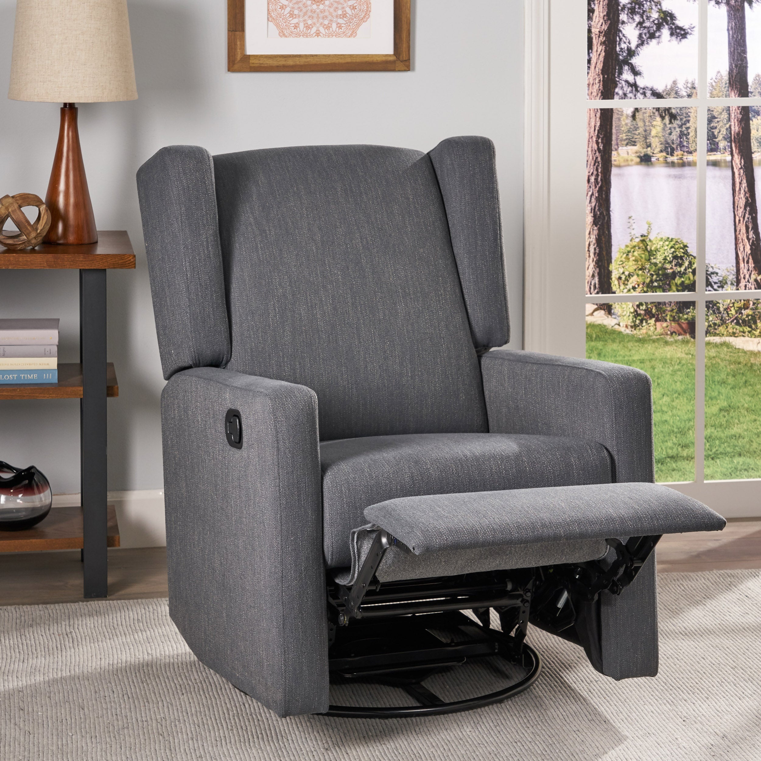 Wafa Upholstered Swivel Recliner