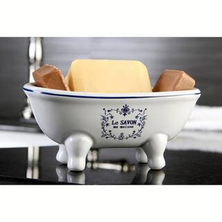 Kingston Brass Le Savon Double Ended Claw Foot Tub Soap Dish in White HBATUBDSW