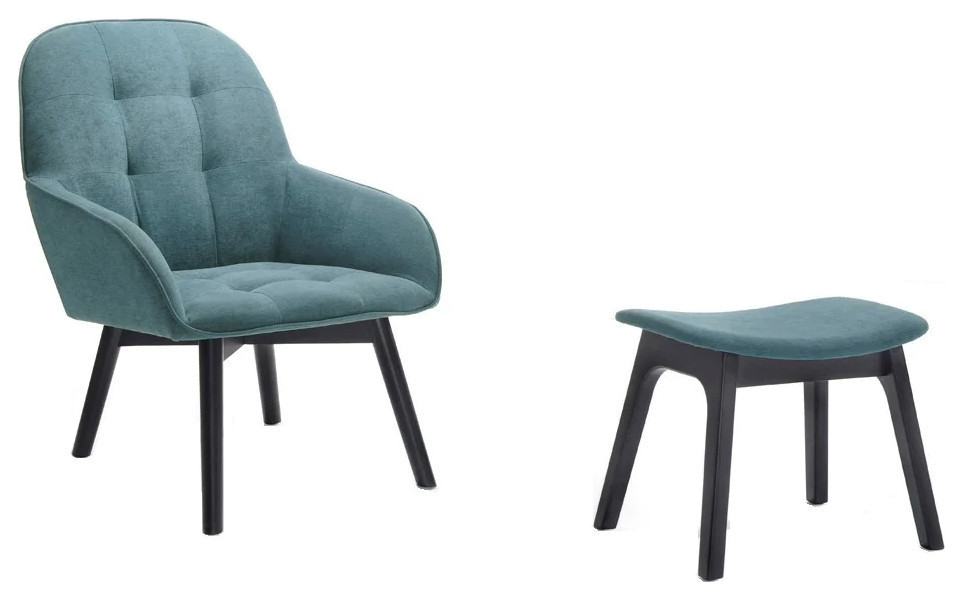 Susan Modern Teal and Black Accent Chair and Ottoman   Midcentury   Armchairs And Accent Chairs   by Rustic Home Furniture Deco  Houzz