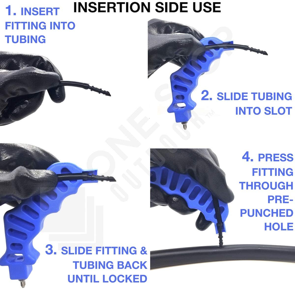 2-in-One Drip Irrigation Tubing Hole Punch and Fitting Insertion Tool - for Easier 1/4