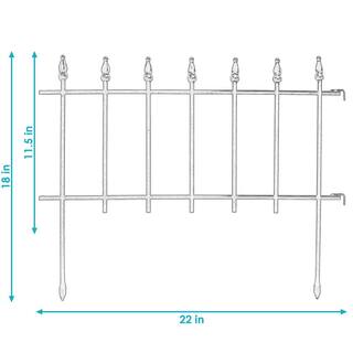 Sunnydaze Decor 18 in. Steel Border Patio Walkway Garden Fence Panels - Roman Style (20-Piece) HMI-608-4pk