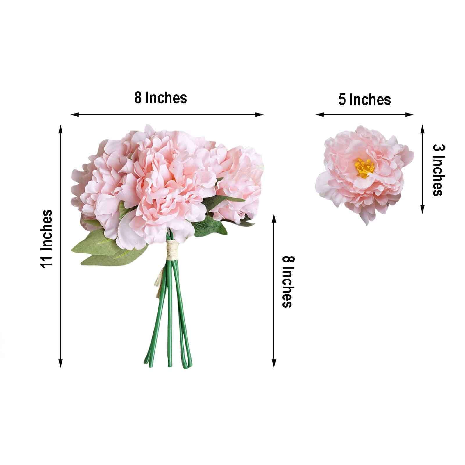 Pink Real Touch Artificial Silk Peonies Flower Bouquet 11