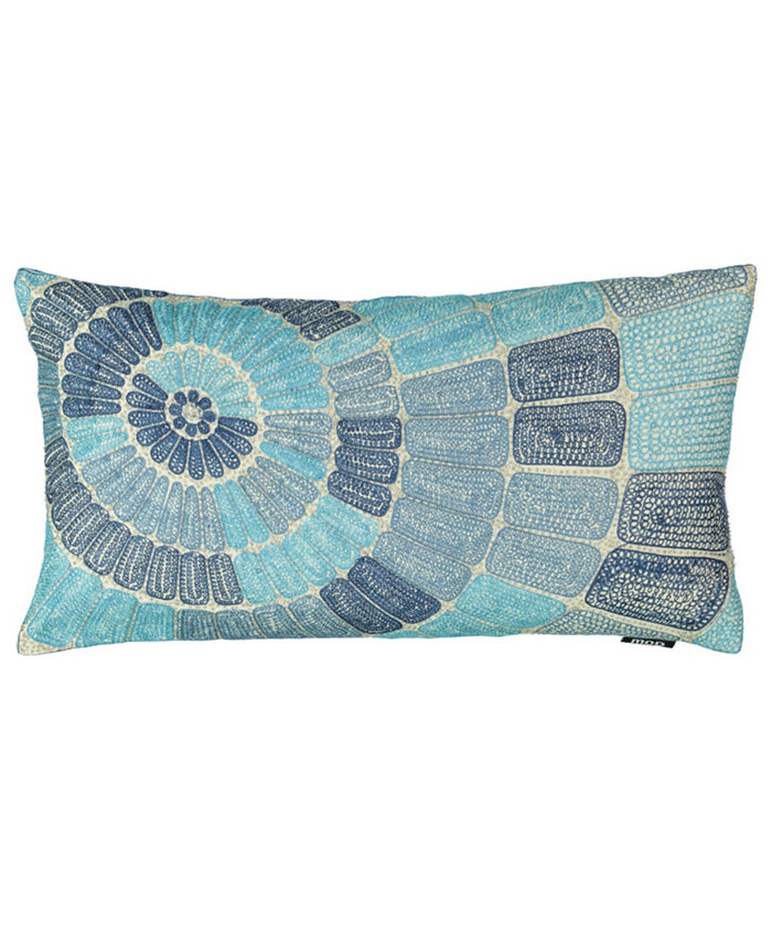 Mod Lifestyles African Garden Collection Concentric Circle Embroidery Lumbar Pillow， 14 x 26