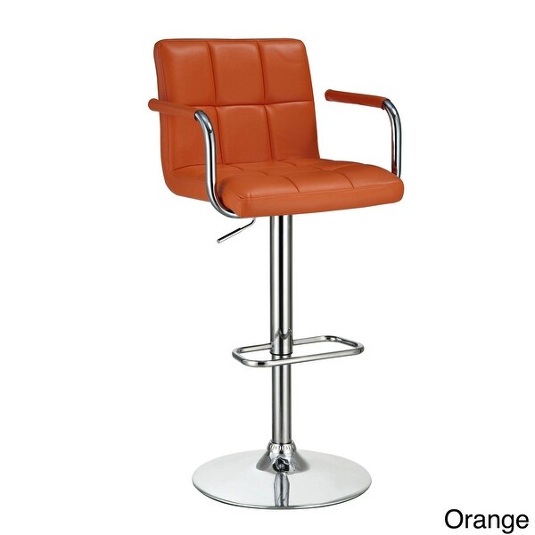 Modern Design Square Stitched Upholstered Adjustable Swivel Stool