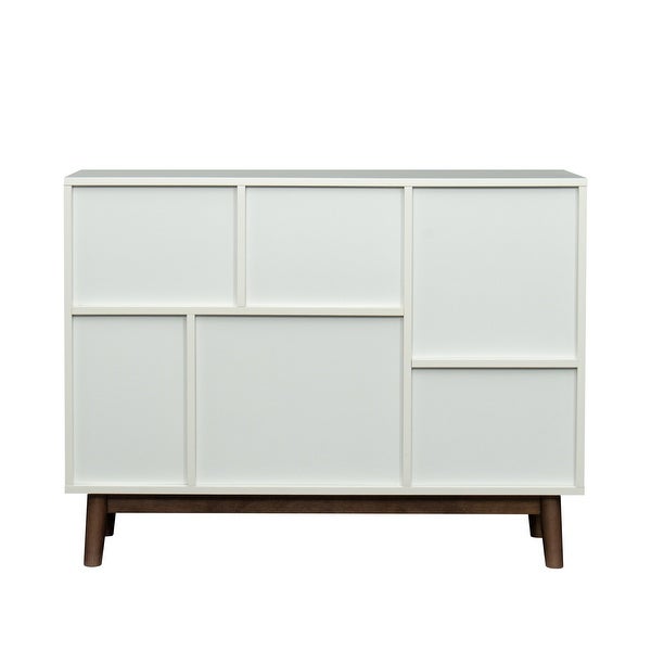 Wood Storage Cabinet Modern buffet Sideboard with Door Storage and Open Storage Shelf