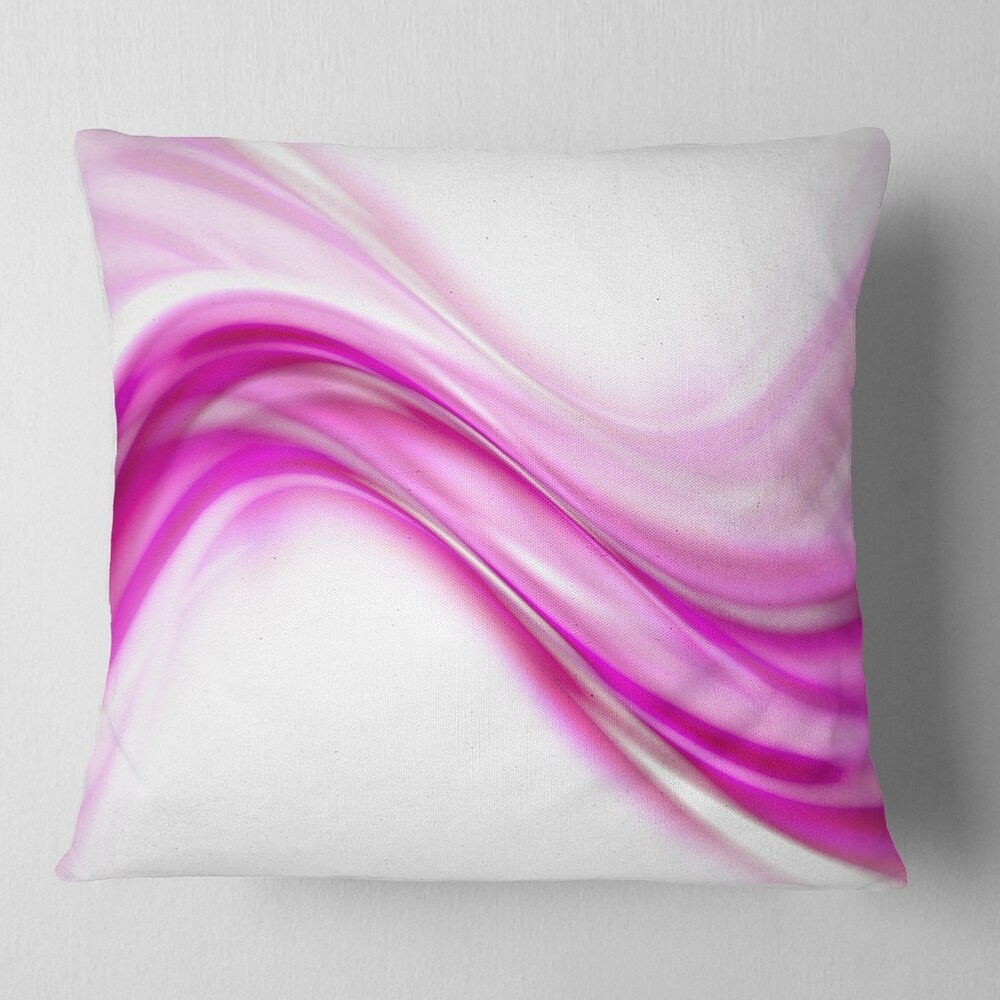 Designart 'Pink Abstract Waves' Abstract Throw Pillow