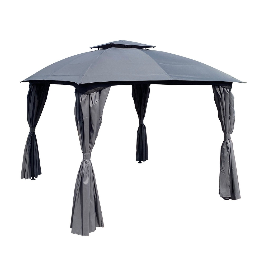 10' X 10' Steel Polyester Soft Top Outdoor Canopy Gazebo Tent