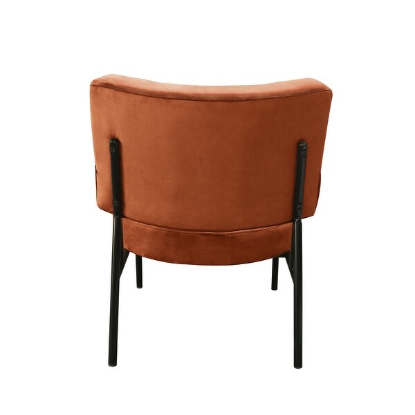 Modrest Sami Modern Orange Velvet Accent Chair