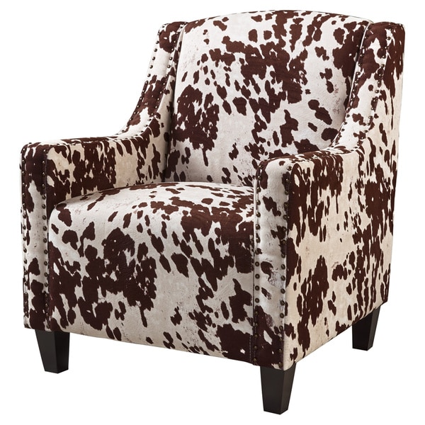 Elysabeth Cow Print Velvet Club Chair by Christopher Knight Home - 32.75