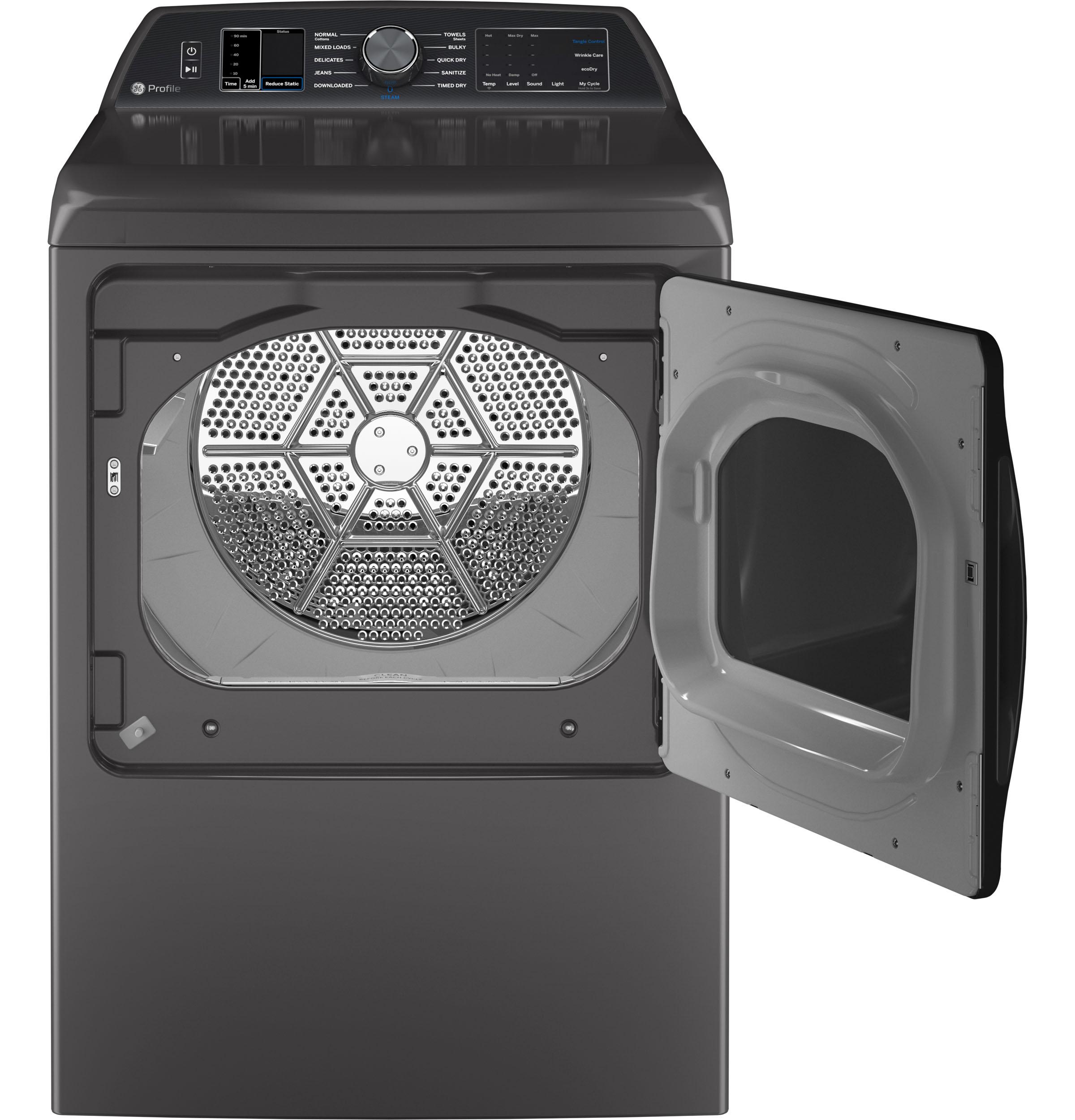 Ge Appliances PTD70EBPTDG Ge Profile™ 7.4 Cu. Ft. Capacity Smart Aluminized Alloy Drum Electric Dryer With Sanitize Cycle And Sensor Dry