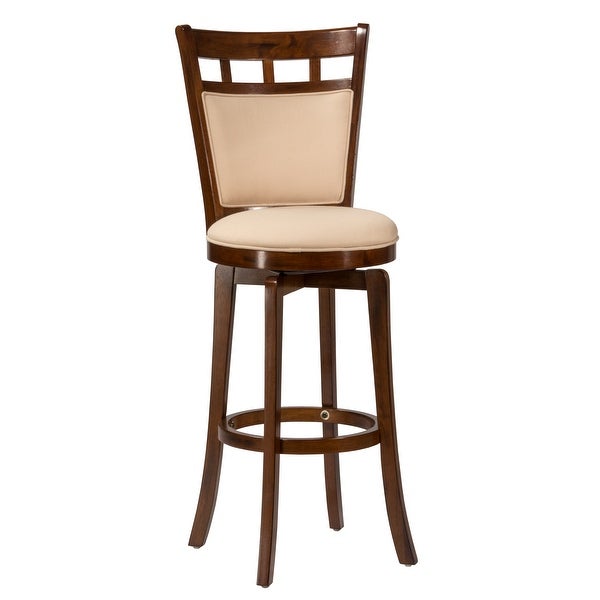 Hillsdale Jefferson Wood Swivel Stool， Brown Cherry