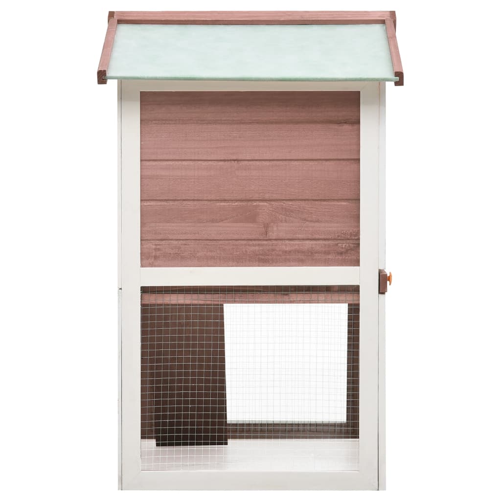 Rabbit Hutch Outdoor Inlife Rabbit Feeder 3 Doors， Brown Wood