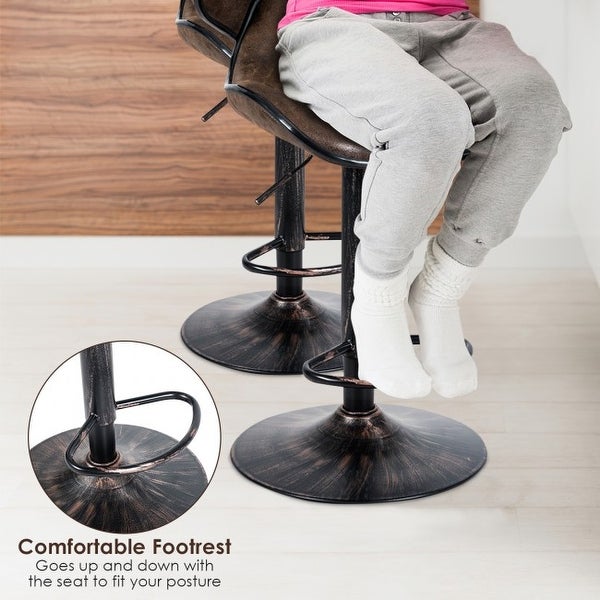 Set of 2 Adjustable Bar Stools for Counter - 19