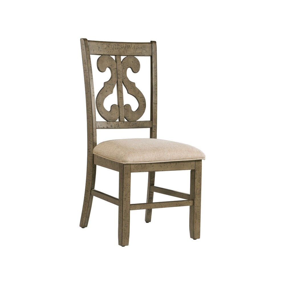 Picket House Furnishings Stanford Round 5PC Dining Set Table   Four Chairs