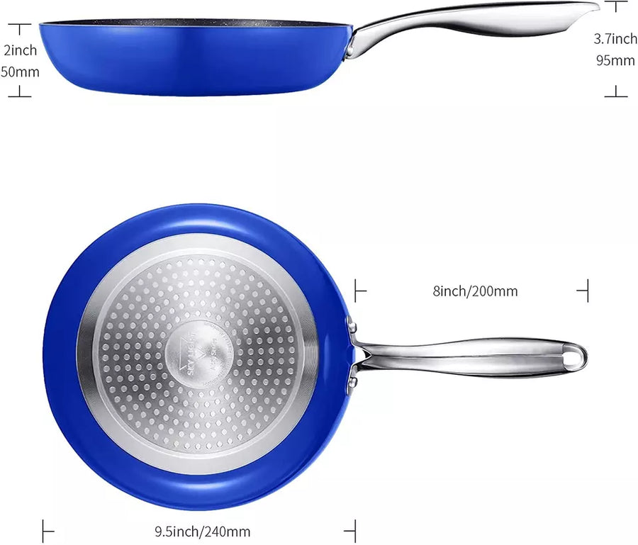 Nonstick Frying Pan with Ergonomic Stainless Steel Handle