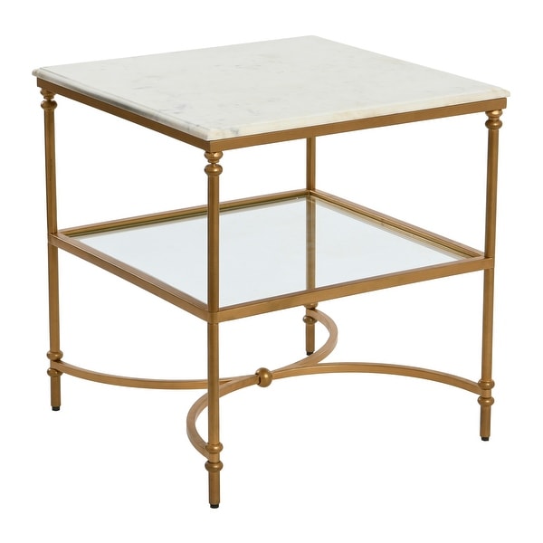 Libertine Genuine Marble and Glass End Table