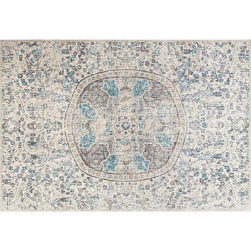 nuLOOM Stone Washed Mandala Celina Floral Rug