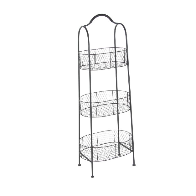 Farmhouse Iron Storage Cart Black Olivia amp May