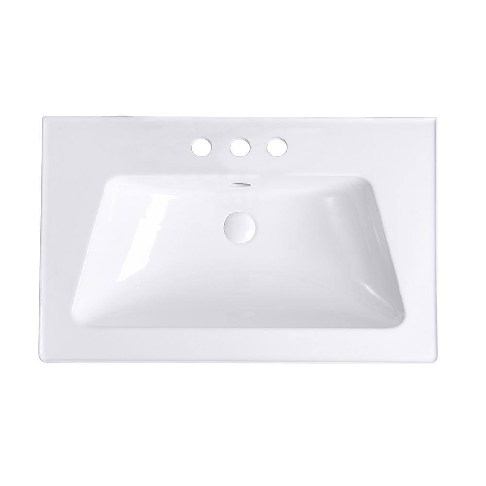 RENOVATORS SUPPLY MANUFACTURING Lydia 31-12 in. Square Drop-In Bathroom Sink in White with Overflow 41336