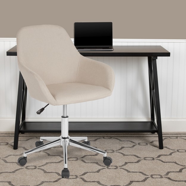 Flash Furniture Cortana Home And Office Mid back Chair In Beige Fabric