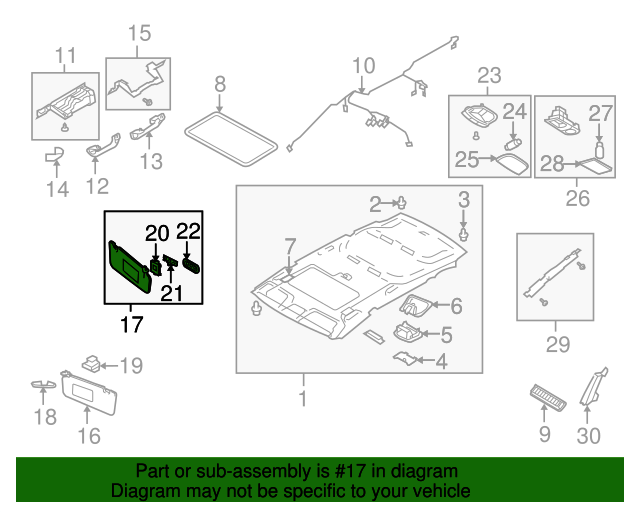 Genuine OE Subaru Sun-Visor - 92019XA010EU