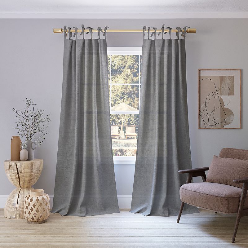 No. 918 Bethany Slub Textured Sheer Tie Top Window Curtain