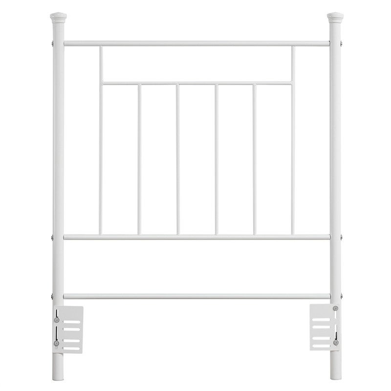 White Iron Frame Twin Headboard - - 36061698