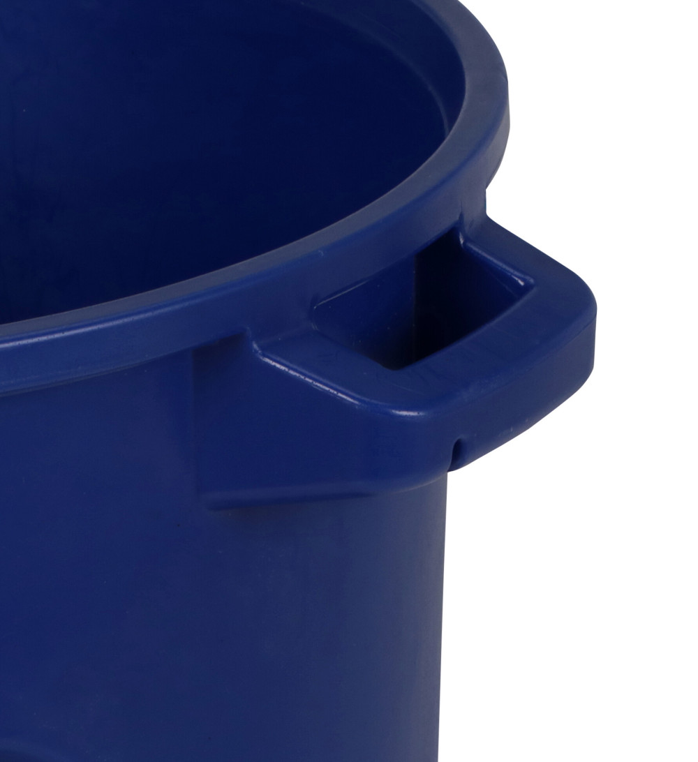 Toter 32 Gallon Round Trash Can with Lift Handle Blue ;