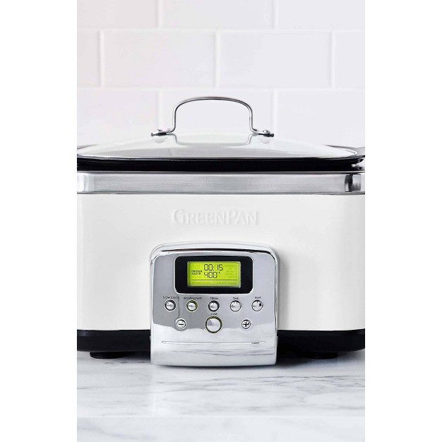 Greenpan 6 quart Elite Ceramic Nonstick 8 in 1 Programmable Electric Slow Cooker