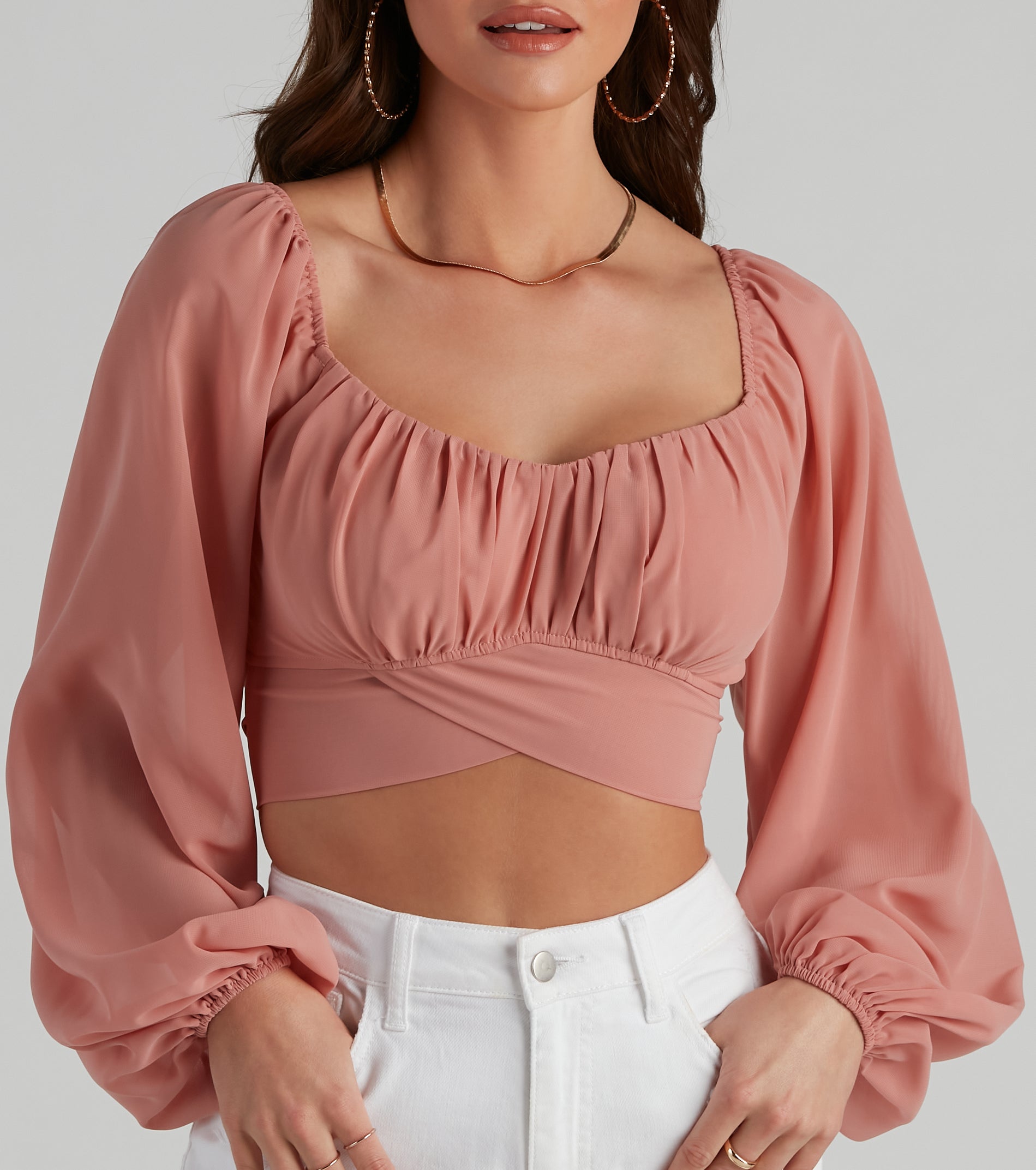 Such A Daydream Chiffon Crop Top