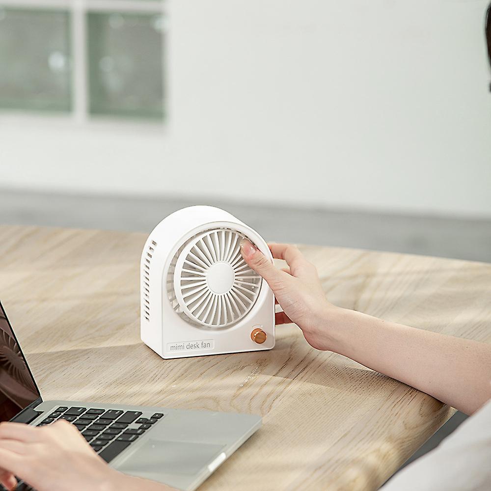 Small Q Table Fan Usb Desktop Silent 2000ma Battery Knob Type Portable Adjustable Wind Speed Gear Fan