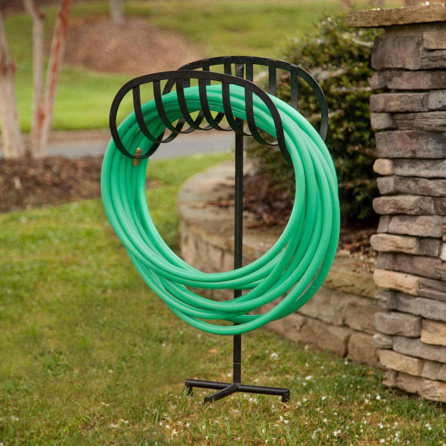 Liberty Garden 125' Manger Hose Stand， Black