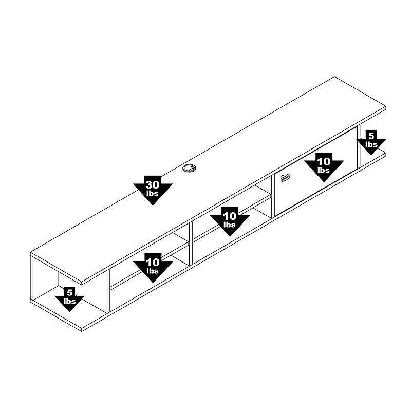 Prepac Wall Mount Media Console Shelf