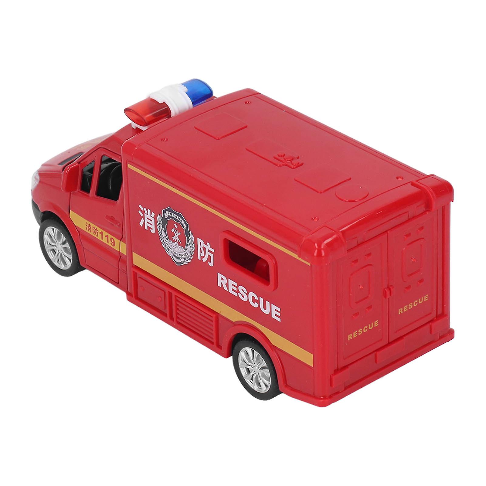 Fire Truck Simulation Car Model Innovative Sound and Lights Fire Truck Pull Back Toy for Kids Gifts Collection