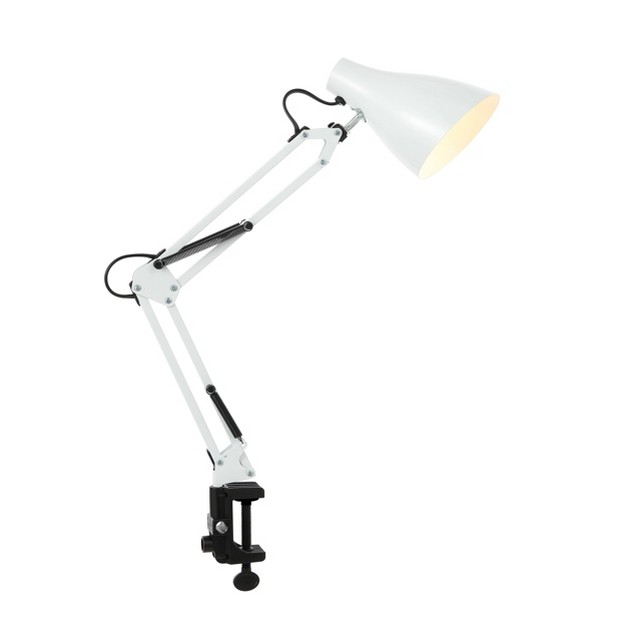 Odile Classic Industrial Adjustable Articulated Clamp on Task Lamp includes Led Light Bulb Jonathan Y