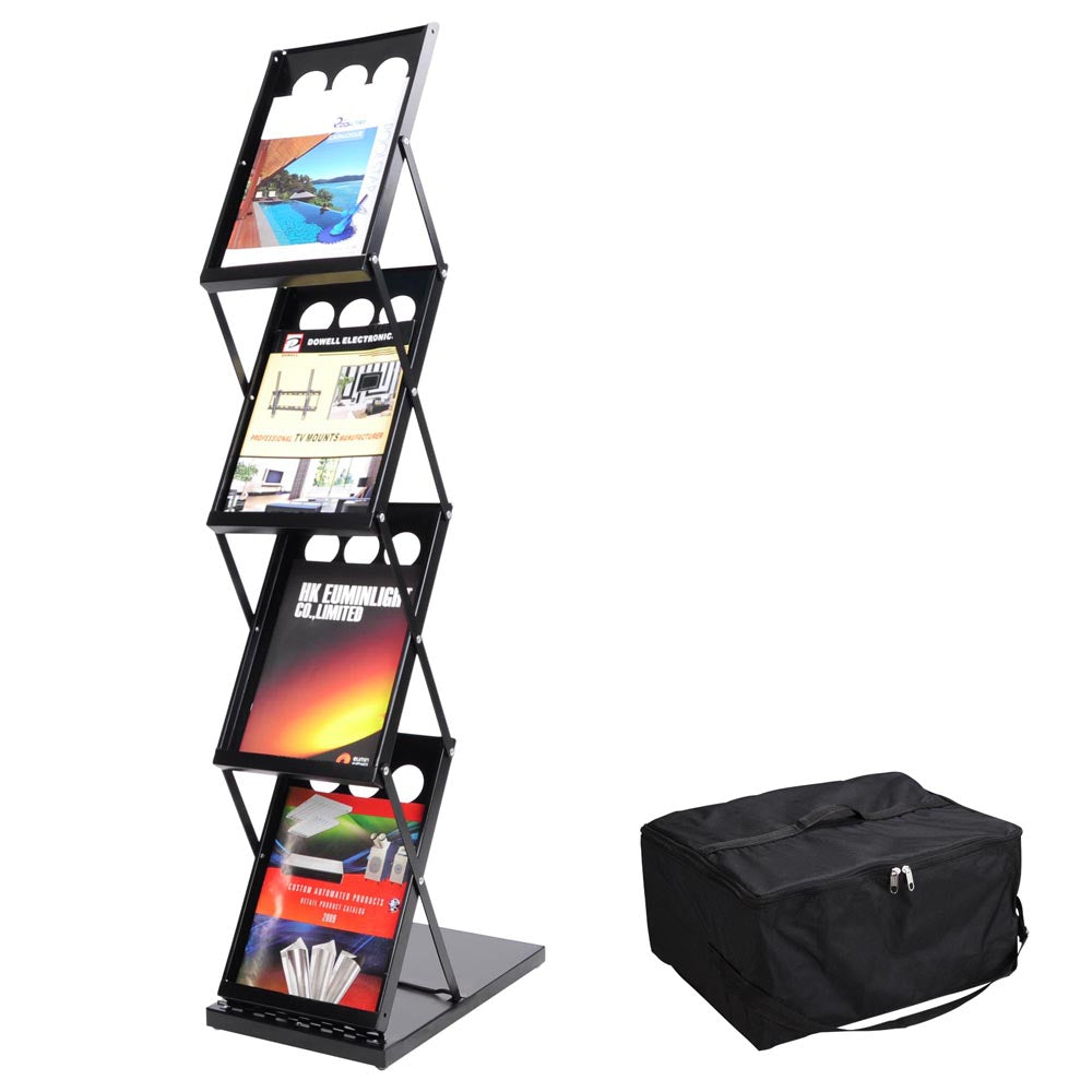 Yescom Collapsible Literature Rack Display Stand 4 Pocket w/ Bag