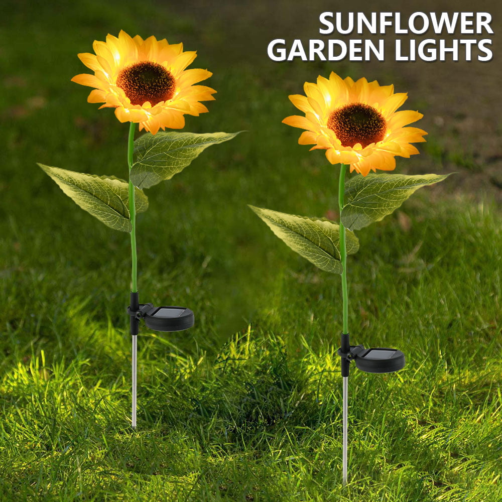 Willstar LED Solar Sunflower Light Outdoor Garden Lawn Pathway Landscape Flower Stake Lamp Yard Decor