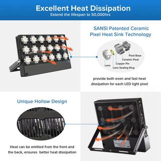 SANSI 100-Watt Black 10000 Lumens Outdoor Integrated LED IP66 Waterproof 5700K Daylight Panel Flood Light 01-06-001-011018