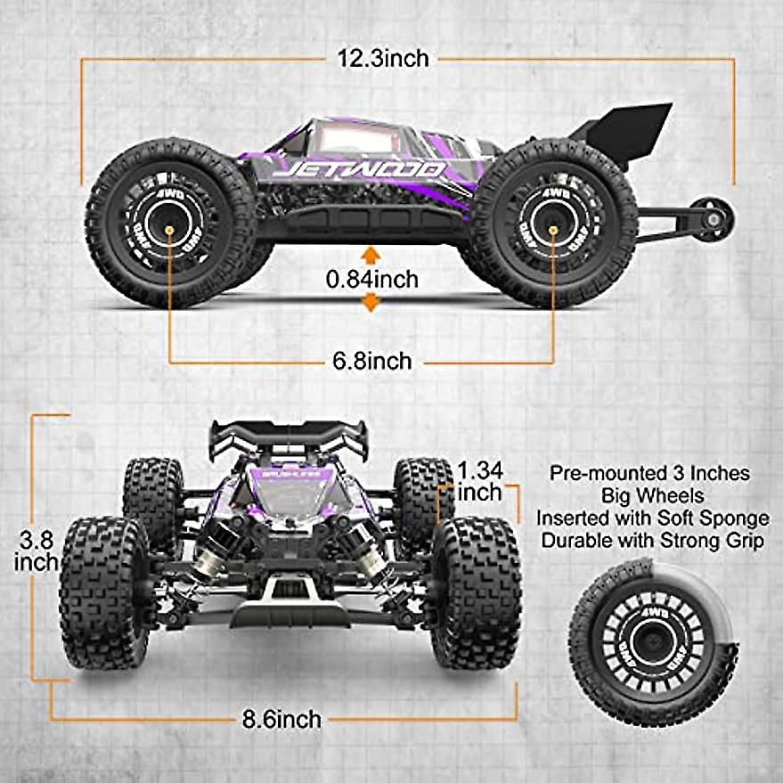 1:16 4x4 Brushless Fast Rc Cars For Adults  Max 42mph Hobby Grade Electric Racing Buggy  Oil-filled Shocks  4wd Offroad Remote Control Car With 2 Li-p