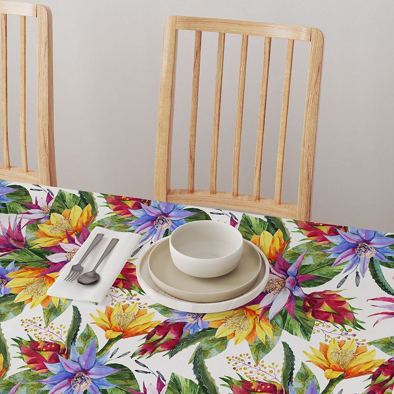 Rectangular Tablecloth， 100% Cotton， 60x104， Floral 191