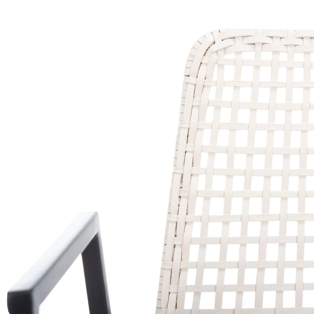 SAFAVIEH Wynona Woven White Leather Dining Chairs (Set of 2)   20\